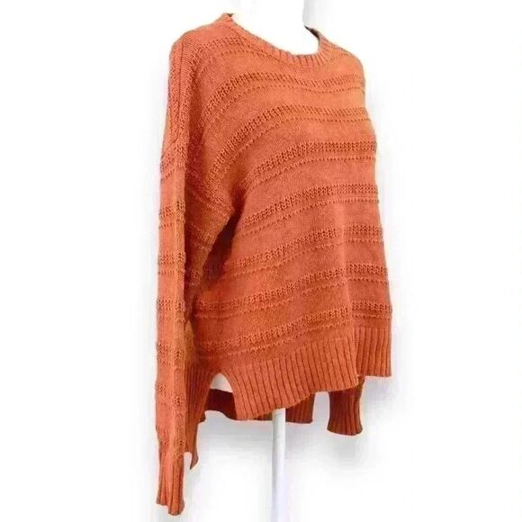 Cupcakes and Cashmere Orange Crew Neck Knitted Long Sleeve Sweater Size Medium - Picture 8 of 8